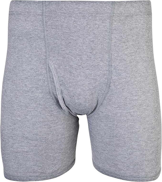 Adult Men's Cotton Boxer Briefs Underwear (12 pack)